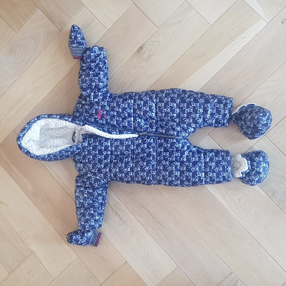 Toasty-Dry Puffy Suit, Winter Snowsuit, blue, size 6m